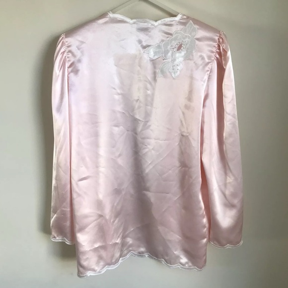 Vintage Victorias Secret Gown Pink Sheer Satin Womens Small Set 2 Pc Set - Picture 7 of 12